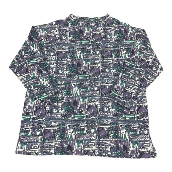Maggie Lawrence Sports Tops - Vintage 90s Maggie Lawrence Sports Floral AOP Long Sleeve Shirt Women's 14/16W